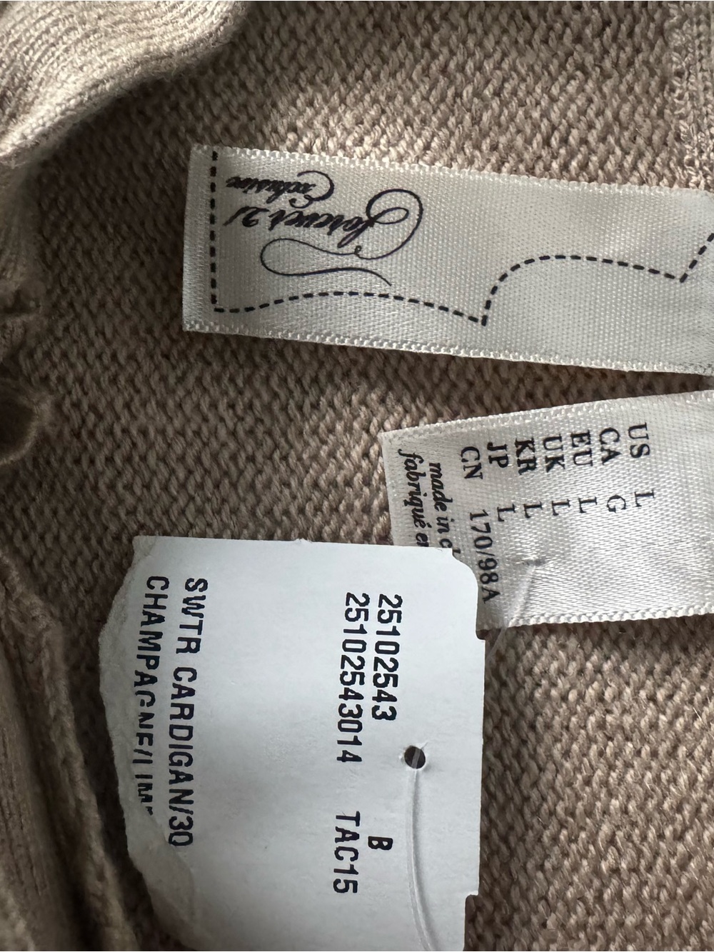 Forever 21 Taupe and Neon Yellow Striped Bow Tie Cardigan - Picture 5 of 6